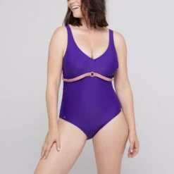 Maillot Une Pièce Sans Armatures Violet MADDELANA -Bestform Lingerie Soldes BS74416 082 WEB 11